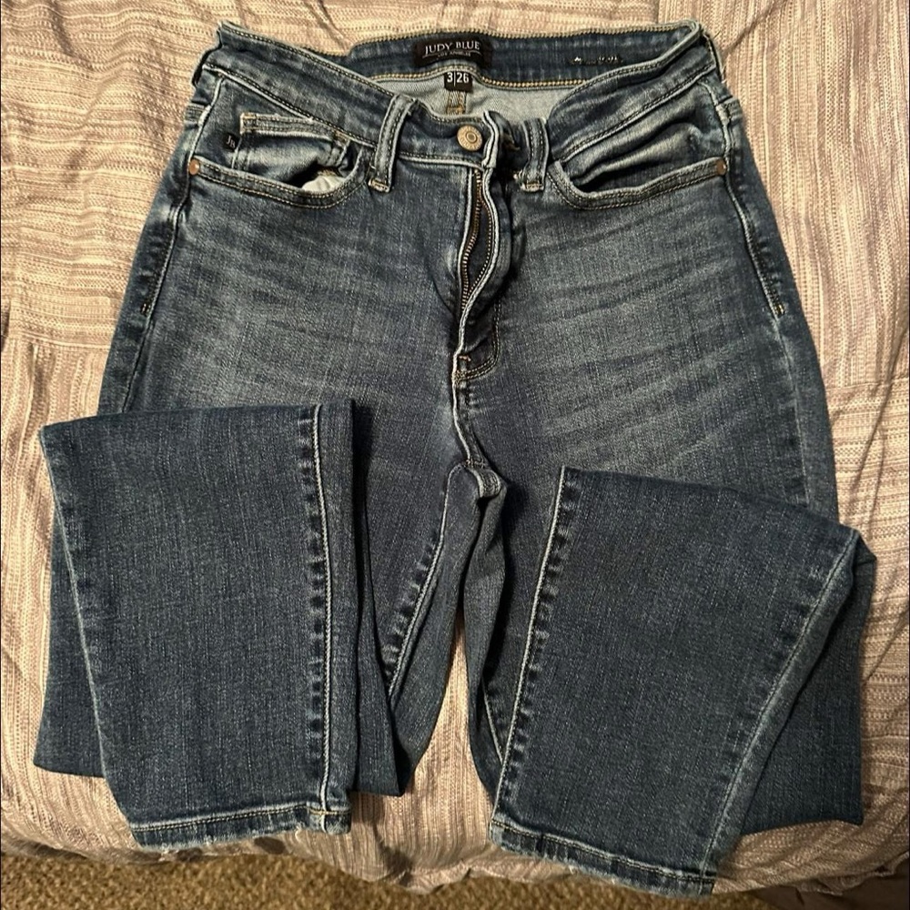 Judy Blue Straight Leg Blue Jeans Classic Style